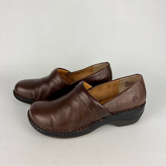 Born Shoes Born Toby Duo Brown Leather Slip On Clog Loafer 9 Poshmark